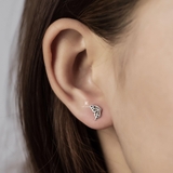 E STUD HALF BUTTERFLY WING OXIDIZED