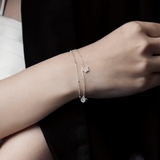 BRA DOUBLE LINE TINY GEM CROWN DOUBLE CIRCLE TAG