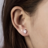 E STUD HEART FIRE SNOW STONE AND GEM