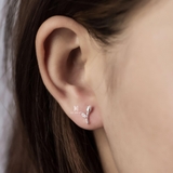 E STUD ROSE GEM LEAF