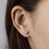 E STUD FAT BUBBLE HEART HALF TINY GEM