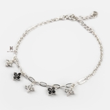 BRA OVAL CHAIN TRIPLE CZ GEM SQUARE CLOVER LEAF AND DOUBLE SQUARE BLACK V2