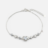 BRA HEART CRYSTAL STONE TRIPLE TINY BUTTERFLY AND PEARL LINE