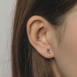 E STUD FLOWER ROSE OXIDIZE