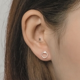 E STUD CIRCLE BRAIDED GEM