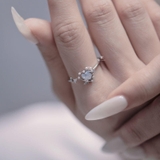 R MIDI HEART CRYSTAL STONE TRIPLE TINY BUTTERFLY AND PEARL LINE