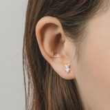 E STUD TEDDY BEAR HEAD GEM HUG FIRE STONE