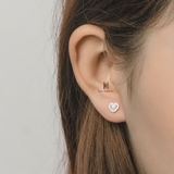 E STUD TINY GEM OPAL HEART