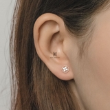 E STUD CIRCLE MULTI GEM