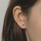 E STUD BLACK MORION GEM