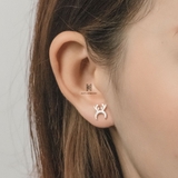 E STUD DEAR HORN MULTI GEM