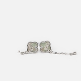 E STUD SPECIAL CLOVER MOTHER OF PEARL FLOWER INSIDE DROP CHAIN BUBBLE WATER DROP