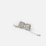 E STUD SPECIAL CLOVER MOTHER OF PEARL FLOWER INSIDE DROP CHAIN BUBBLE WATER DROP