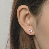 E STUD BOW DROP HEART
