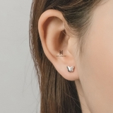 E STUD BUTTERFLY HALF GEM WING