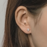 E STUD PLANET AND CRESCENT MOON GEM