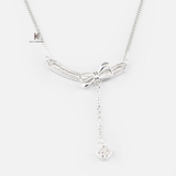 N SMALL HAMMER CURVE BOW DROP CHAIN HEART GEM