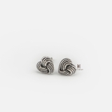 E STUD TWISTED HEART OXIDIZE