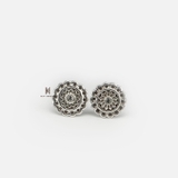 E STUD BIG OXIDIZE FLOWER SINGLE GEM
