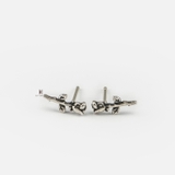 E STUD FLOWER ROSE OXIDIZE