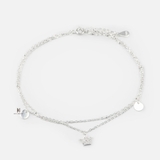 ANK DOUBLE LINE TINY GEM CROWN DOUBLE CIRCLE TAG