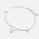 ANK DOUBLE LINE TINY GEM CROWN DOUBLE CIRCLE TAG