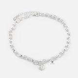 ANK OVAL CHAIN BIG HEART GEM
