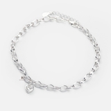 ANK OVAL CHAIN BIG HEART GEM