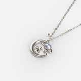 N CUTE RABBIT ON MOON RAINBOW STONE