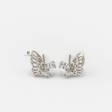 E STUD CUTE GEM BUTTERFLY MULTI GEM