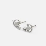 E STUD CURVE MULTI GEM SYNTHETIC CAT'S EYE STONE BUTTERFLY