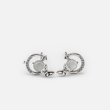 E STUD CURVE MULTI GEM SYNTHETIC CAT'S EYE STONE BUTTERFLY