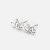 E STUD BUTTERFLY HALF STONE WING