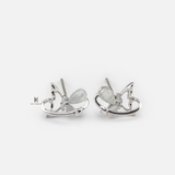 E STUD BUTTERFLY HALF STONE WING