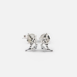 E STUD BUTTERFLY HALF WING OVAL GEM