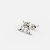 E STUD BUTTERFLY HALF WING OVAL GEM