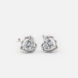 E STUD RUSTIC LINE BIG HEART GEM AND BLING STAR