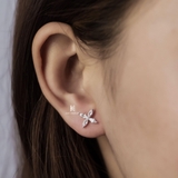 E STUD 4 LEAF GEM