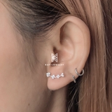 E STUD ARROW HEART MULTI GEM