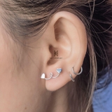 E STUD TWIST DOUBLE HEART