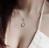 N DOUBLE LINE LAYER UNIVERSE CRESCENT MOON GEM