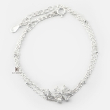 BRA DOUBLE LINE FLOWER GEM AND CZ GEM