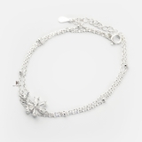 BRA DOUBLE LINE FLOWER GEM AND CZ GEM