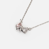 N PINK AND WHITE HEART GEM BOW