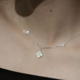 N SINGLE CLOVER LEAF MOTHER OF PEARL AND DOUBLE SMALL CZ CLOVER LEAF