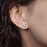E STUD BOW MULTI TINY GEM