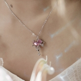 N CROWN PINK HEART AND CIRCLE BOW DROP GEM
