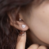 E STUD FIREWORK HEART AND SINGLE GEM