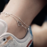ANK DOUBLE LINE TRIPLE HEART LINE SHAPE