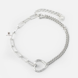 BRA UNISEX HEART LINE HALF THICK CHAIN HALF OVAL CHAIN